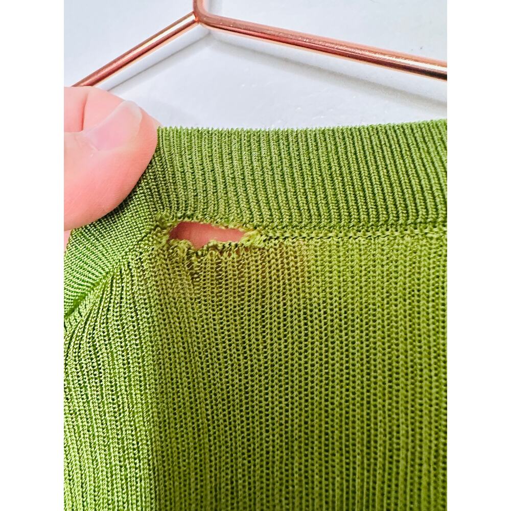 ATLEIN Green Crewneck Sleeveless Knit Midi Layered Bodycon Sheath Dress Size XS - Picture 9 of 14